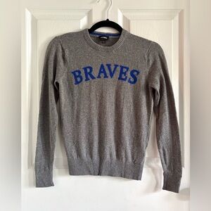 Diesel Youth Atlanta Braves Wool Cotton Blend Sweater Grey Vintage 2018 MLB 10Y